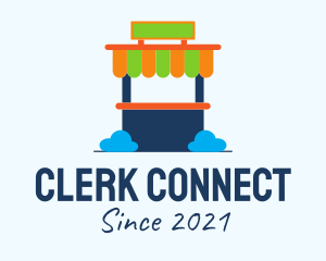 Clerk - Colorful Kiosk Stand logo design