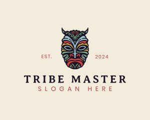 Tribal Maori Mask logo design