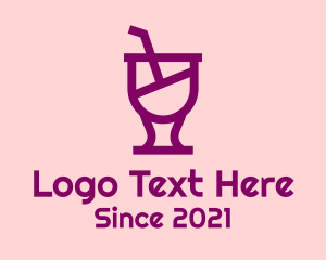 Liquor Store - Purple Juice Glass logo design