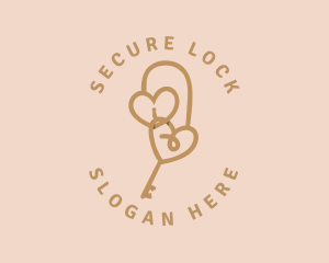 Lock - Key Lock Hearts logo design