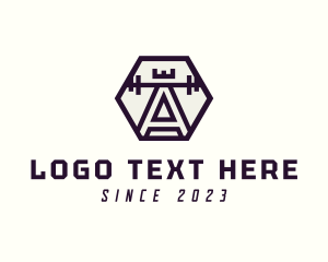 Hexagon - Gym Castle Letter A logo design