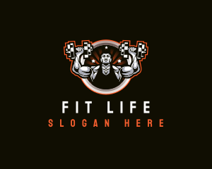 Workout Fitness Muscular logo design