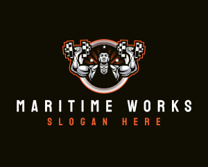 Workout Fitness Muscular logo design