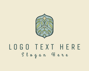 Herbal - Art Nouveau Floral Decor Badge logo design