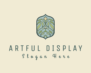 Art Nouveau Floral Decor Badge logo design