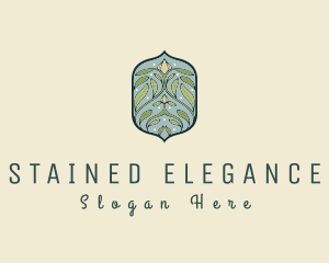 Art Nouveau Floral Decor Badge logo design