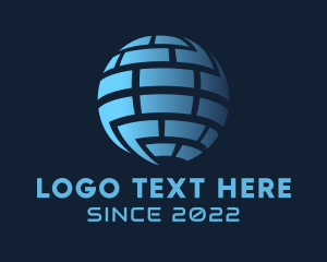 Blue Telecommunication Globe Logo