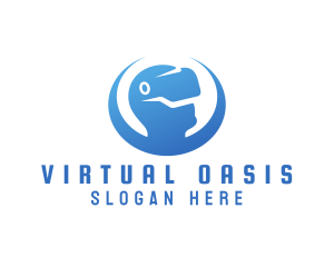 Vr - Orbit Crescent VR Goggles logo design