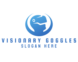 Goggles - Orbit Crescent VR Goggles logo design