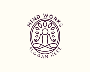 Spiritual Leaf Meditation logo design