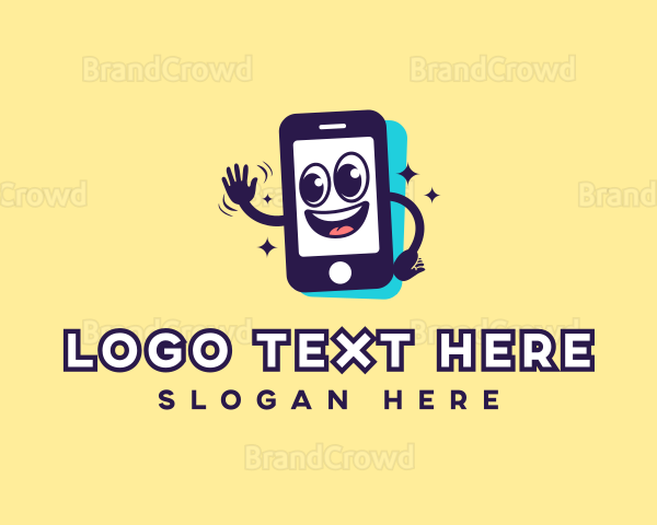 Cartoon Mobile Cellphone Logo