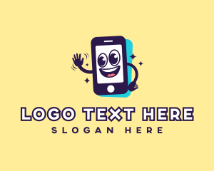 Cellphone - Cartoon Mobile Cellphone logo design