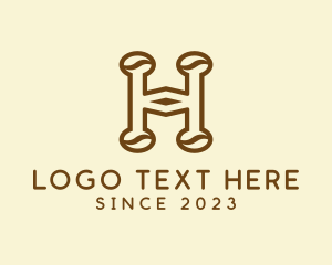 Latte - Brown Coffee Letter H logo design