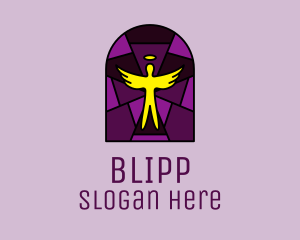Stained Glass Religious Angel logo design