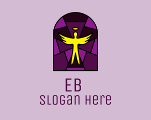 Blessing - Stained Glass Religious Angel logo design