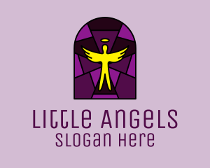 Stained Glass - Stained Glass Religious Angel logo design