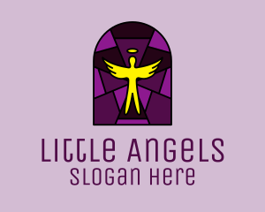 Stained Glass Religious Angel logo design