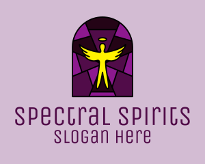 Stained Glass Religious Angel logo design