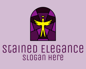 Stained Glass Religious Angel logo design