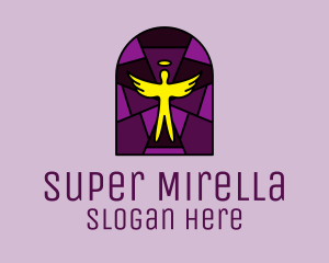 Stained Glass Religious Angel logo design