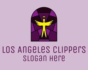 Stained Glass Religious Angel logo design