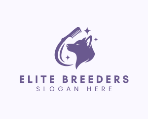 Fancy Dog Grooming Comb logo design