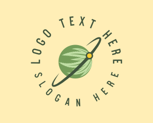 Green - Marijuana Planet Leaf logo design