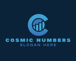 Graph Statistics Letter C  logo design