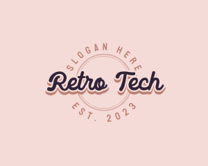 Retro Cursive Business logo design