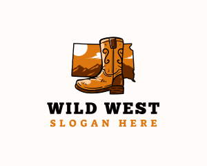 South Dakota Cowboy Boots logo design