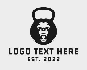 Ape - Gorilla Kettlebell Fitness logo design