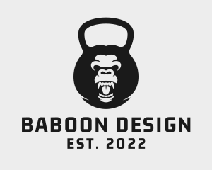 Baboon - Gorilla Kettlebell Fitness logo design