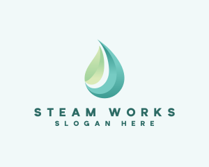 Steam - Organic Leaf Water logo design