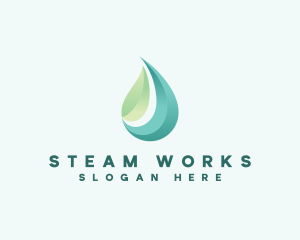 Organic Leaf Water logo design