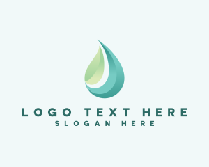 Fluid - Organic Leaf Water logo design