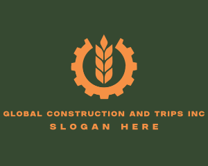 Organic - Agriculture Wheat Cogwheel logo design