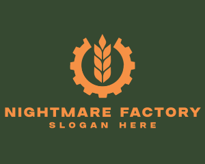 Agriculture Wheat Cogwheel logo design