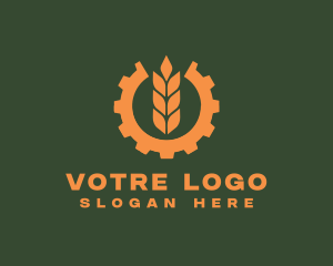 Machinery - Agriculture Wheat Cogwheel logo design