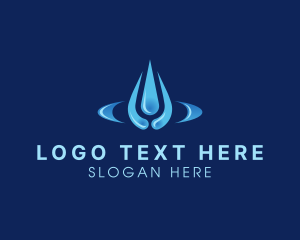 Fluid - Water Droplet Ripple Plumbing logo design