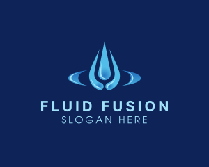 Water Droplet Ripple Plumbing logo design