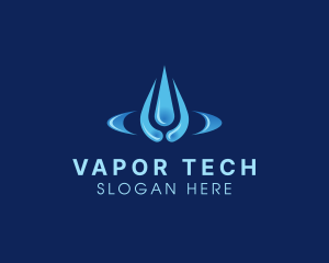 Vapor - Water Droplet Ripple Plumbing logo design