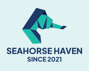 Seahorse - Seahorse Origami Craft logo design