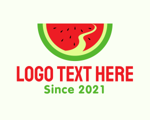 Tropical Fruit - Watermelon Slice Pathway logo design