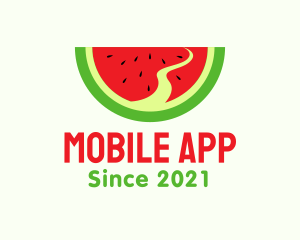 Juice Bar - Watermelon Slice Pathway logo design