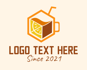 Cube - Hexagon Fruit Juice logo design