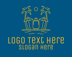Palm Tree - Golden Island Luggage logo design