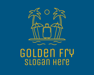 Golden Island Luggage  logo design