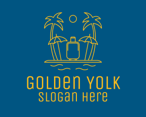 Golden Island Luggage  logo design