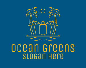 Golden Island Luggage  logo design