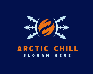 Ice - Flame Ice Heating logo design